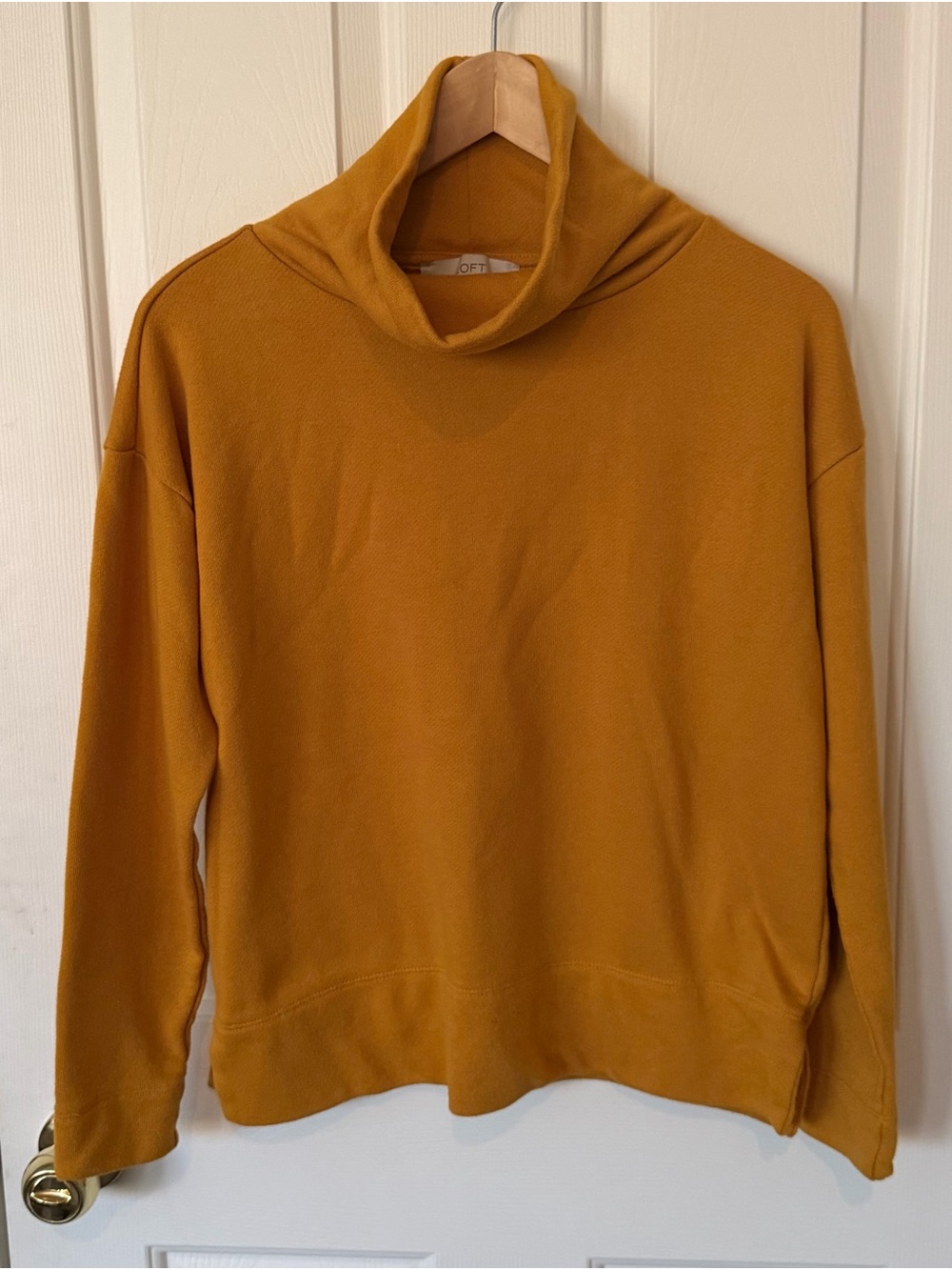 LOFT Mustard Cowl Neck Sweater